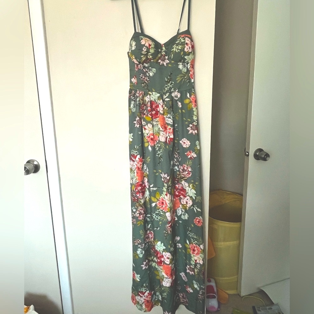 Floral Green Maxi Dress